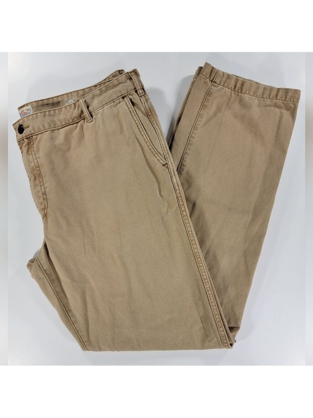 Men’s Faherty Cotton Canvas Jeans Pants 40x34 Tan Brown Cotton Durable Thick